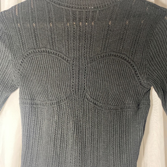 Mame Kurogouchi Uniqlo collab black 3D knit bra detail crop top - Picture 2 of 5